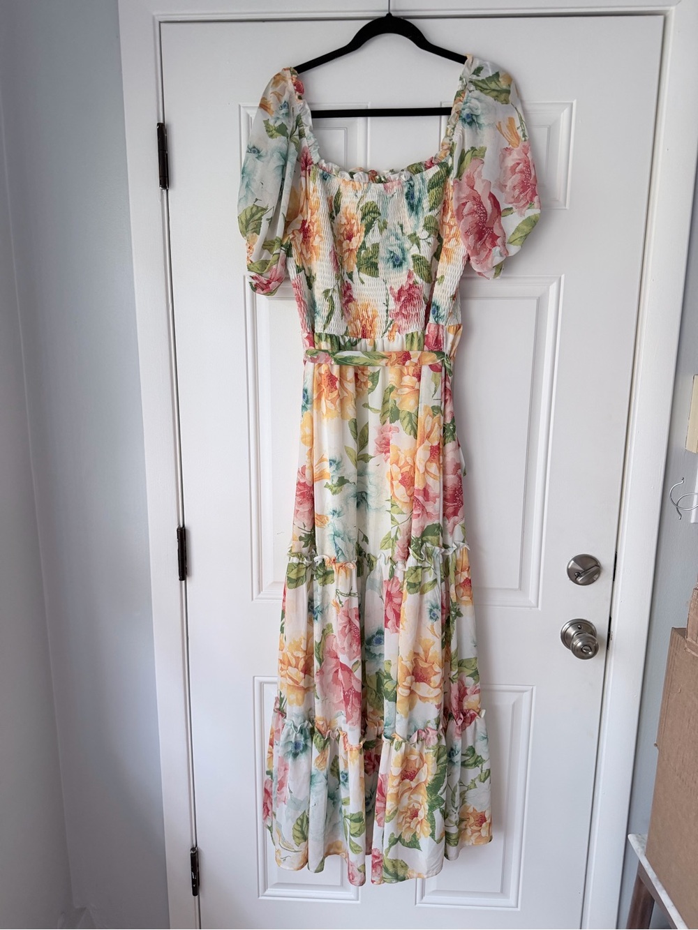 BALTIC BORN SIZE 2X white maxi floral dress off the shoulder Britney - Picture 3 of 5
